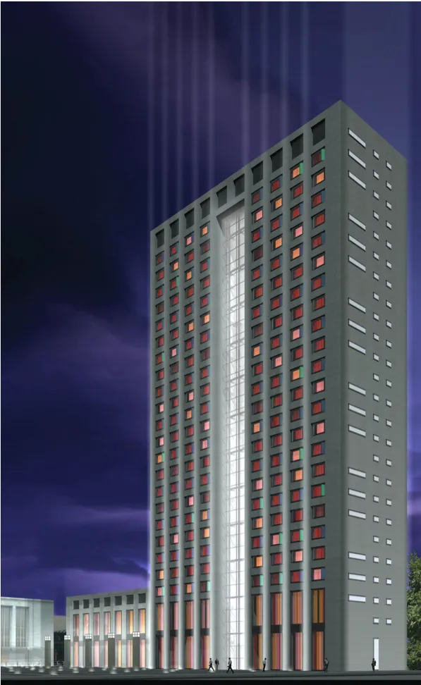 Messehotel Berlin — Nachtansicht